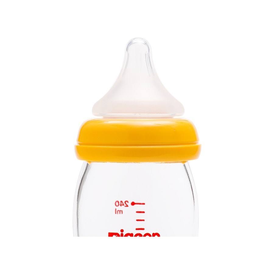 Heat Resistant Glass Baby Bottle #Orange 240ml 