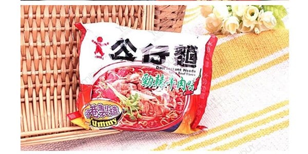 香港美味公仔麵 勁辣牛肉口味 家庭裝 5​​包入