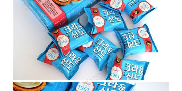 韩国CROWN 香草奶油夹心饼干 8包入