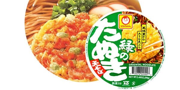 日本MARUCHAN 天婦羅蕎麥麵 即食拉麵 綠盒 碗裝 99g