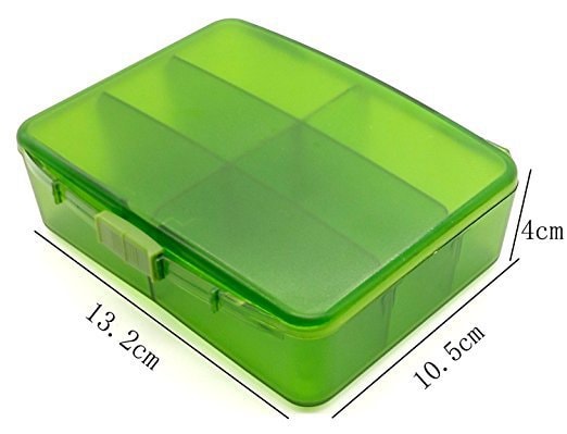 6 Compartments Large Capacity Pill Box_Green