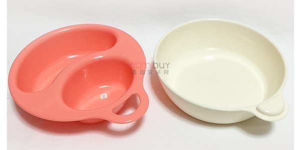 日本INOMATA 儿童使用双层饭菜可分离盘 粉红色 5M+ 可微波