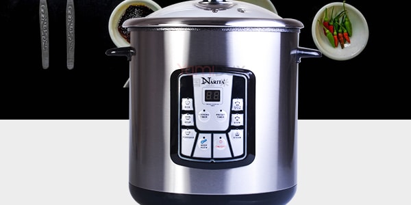 美国NARITA 多用途陶瓷快速加热保温功能電子燉锅煲汤炖煮7L NSQ-700 (1