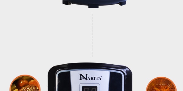 美国NARITA 多用途陶瓷快速加热保温功能電子燉锅 煲汤炖煮 7L NSQ-700 (1年制造商保修)