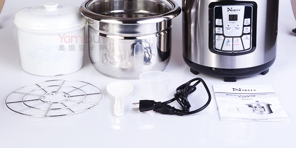 美國NARITA 多用途陶瓷快速加熱保溫功能電子燉鍋 煲湯燉煮 7L NSQ-700 (1年製造商保固)