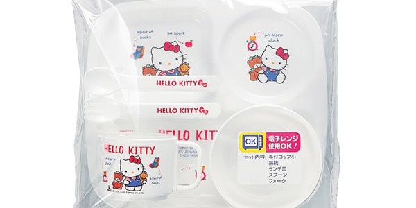 日本OSK Sanrio三丽鸥Hello Kitty凯蒂猫 儿童培训餐具套装 可微波