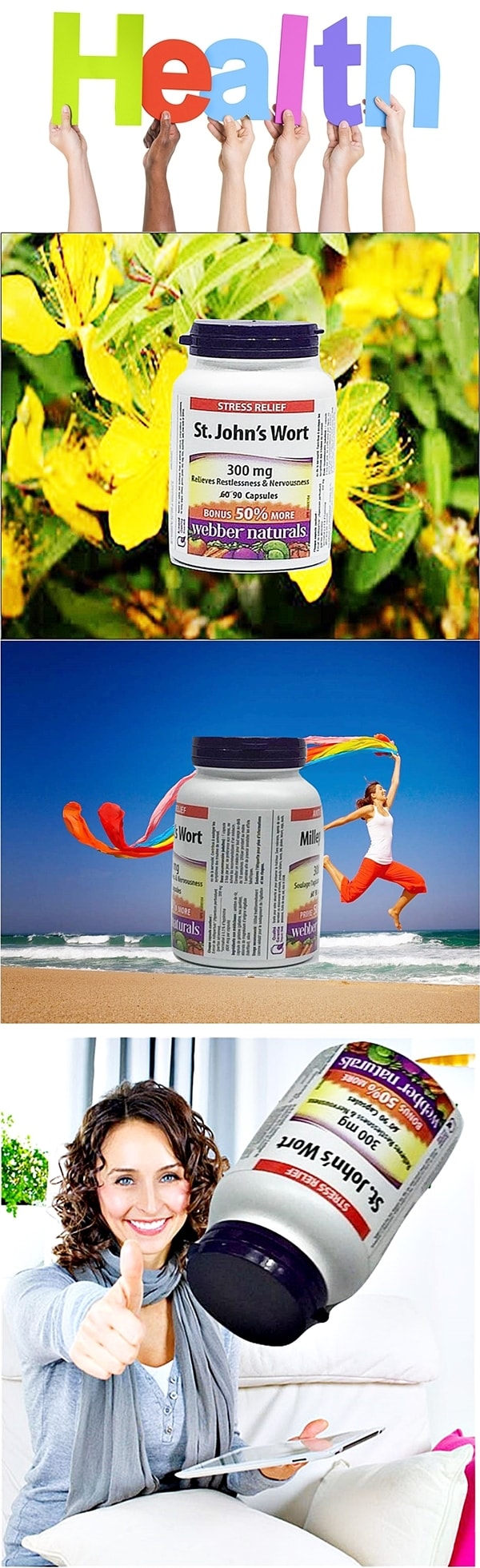 加拿大 WEBBER NATURALS 減壓憂鬱靈-聖約翰草 300mg 90粒入