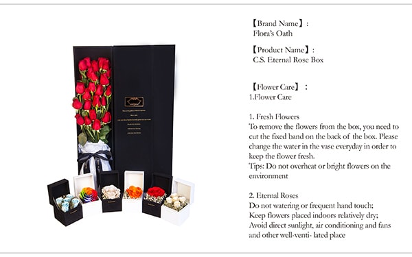 FLORA'S OATH Eternal C.S. Miracle 1 Red Rose in Black Box