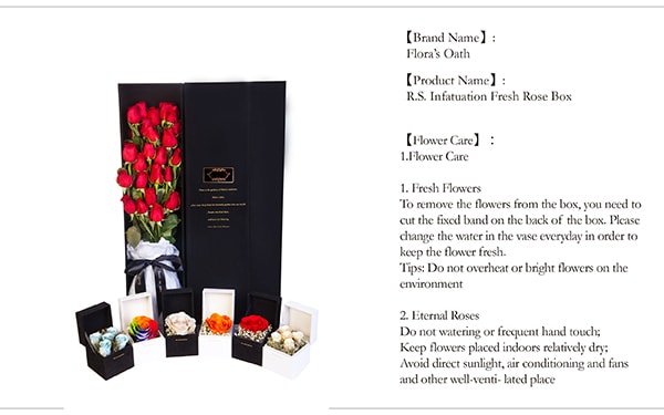 FLORA'S OATH Fresh R.S. Infatuation 24 Roses in Black Box