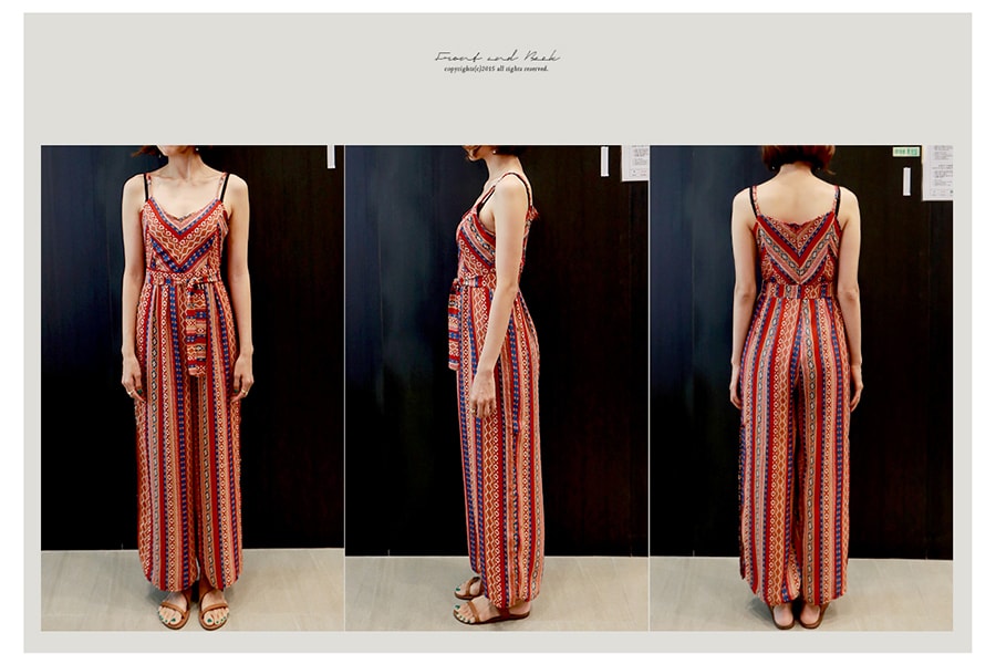 Ethnic Style Wide Leg Jumpsuit One Size(S-M) [New Arrival] (S-M)