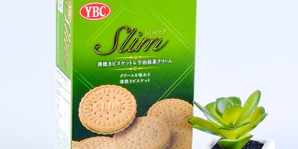 日本YBC SLIM 宇治抹茶奶油夹心薄饼 18枚入