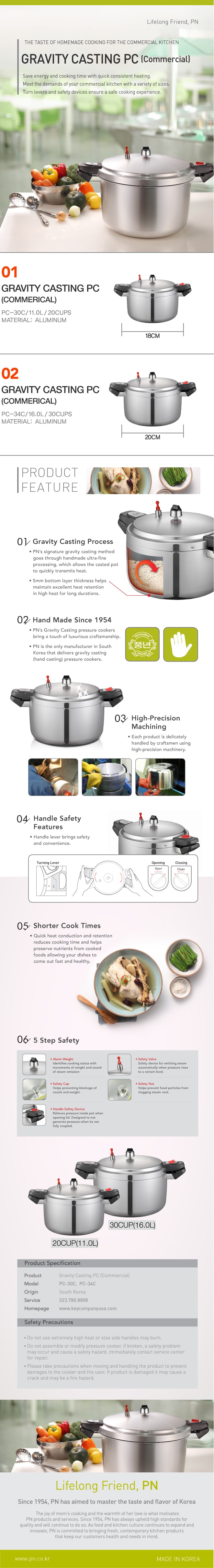 Commercial Pressure Cooker 11L / 20 Cups PC-30C