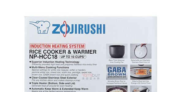 ZOJIRUSHI 【Low Price Guarantee】Induction Heating System Rice Cooker and Warmer  1.8 L Stainless Dark Gray NP-HCC18