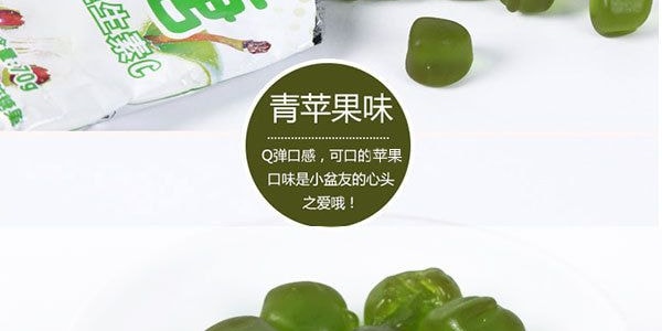 台灣旺旺 旺仔QQ糖 青蘋果口味 混合膠型凝膠糖果 70g