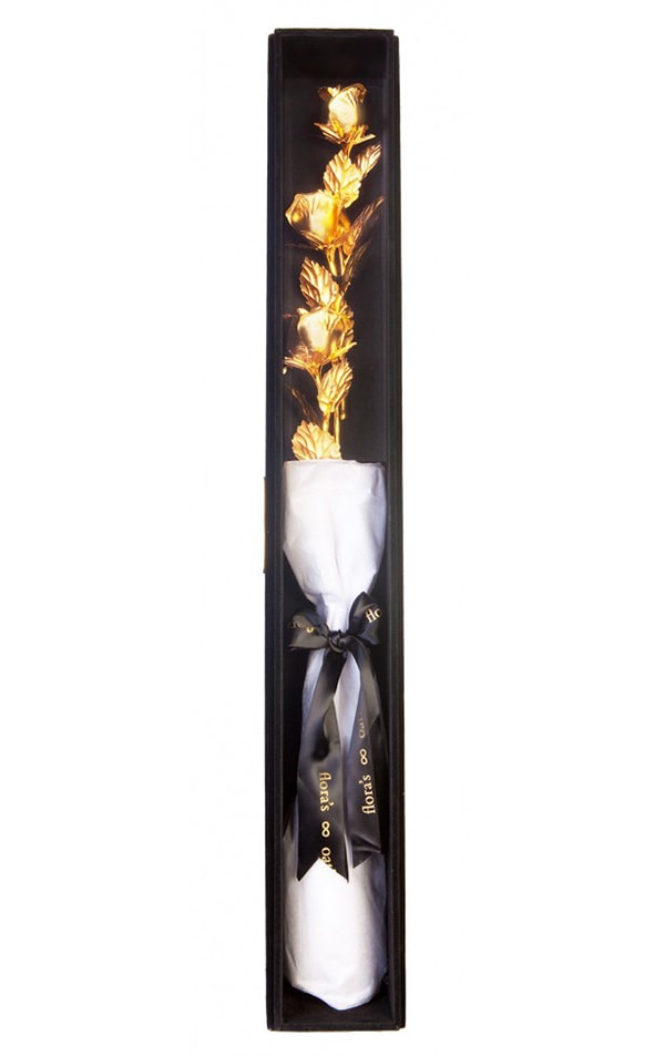 美国芙罗拉之誓 金玫瑰 不朽系列 执着 3枝黑色礼盒装