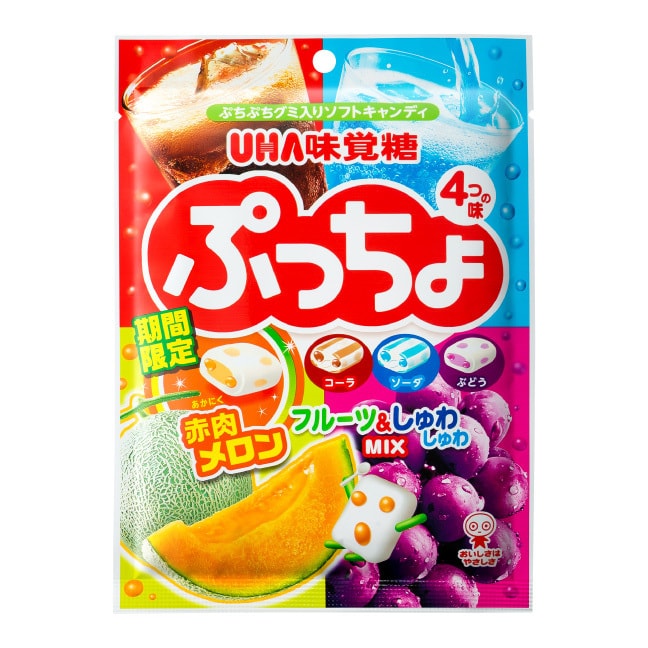 【日本直邮】UHA悠哈 味觉糖 4味果汁碳酸糖中糖夹心软糖  98g
