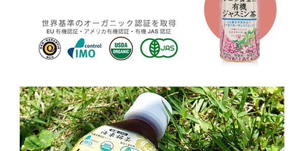 日本海東銘茶 有機手摘茉莉花茶 500ml USDA認證 專用JAS茶園