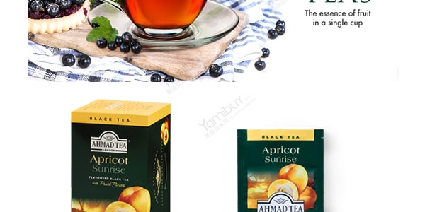 英国亚曼AHMAD TEA 水果红茶茶包 杏子味 20包入