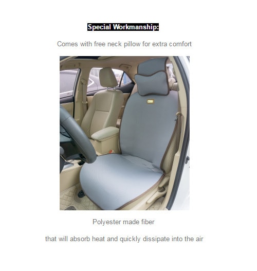 Soothing Drive Linen Gray Car Seat Cover (Front Seat)