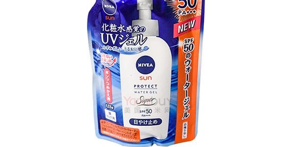 日本KAO花王 NIVEA水感清爽強力防曬凝露 替換裝 SPF50 PA+++ 125g
