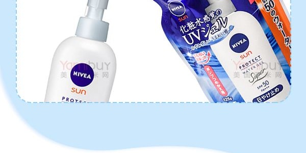 日本KAO花王 NIVEA水感清爽強力防曬凝露 替換裝 SPF50 PA+++ 125g