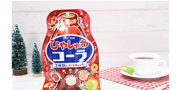 日本SENJAKU扇雀饴 3种类冷冻可乐碳酸汽水&香瓜奶油苏打糖果 71g