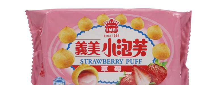 台湾IMEI义美 名产小泡芙 草莓味 65g