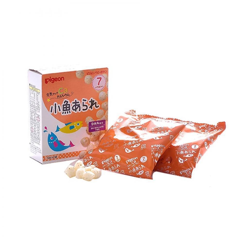 [日本直邮] 日本PIGEON贝亲 高钙小鱼米饼7个月以上 7个月起 10克×2袋