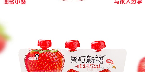 韩国巧妈妈 果町新语 可吸果冻 草莓味 195g