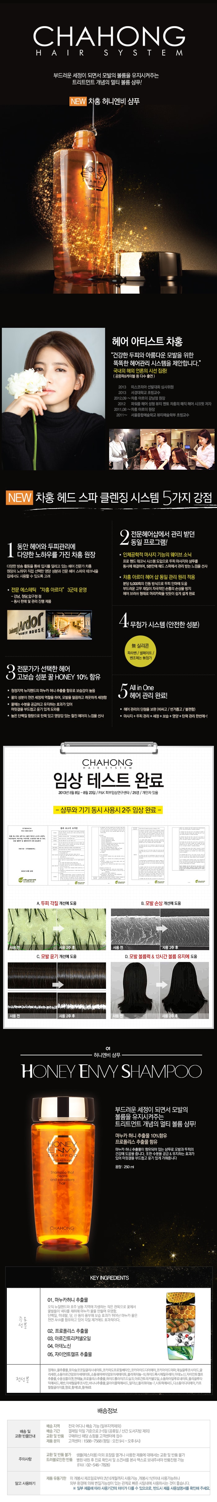 韩国GANGNAM SHOP CHAHONG 麦芦卡蜂蜜修护洗发精 250ml