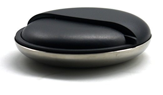 Round Metal Pill Box with Mirror Black