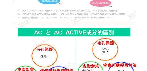 日本NOV娜芙 AC-ACTIVE 无油洁面卸妆啫喱 110g 温和卸彩妆 清洁污垢锁水 防止粉刺粗糙抗菌 敏感痘肌专研