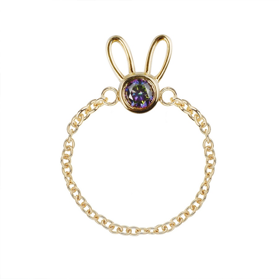 Cute Bunny Chain Ring 1pc